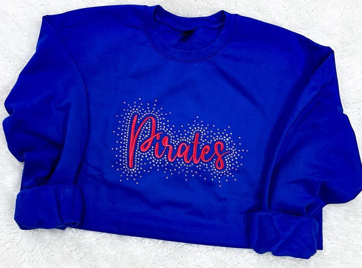 Pirates Rhinestone Embroidered Sweatshirt