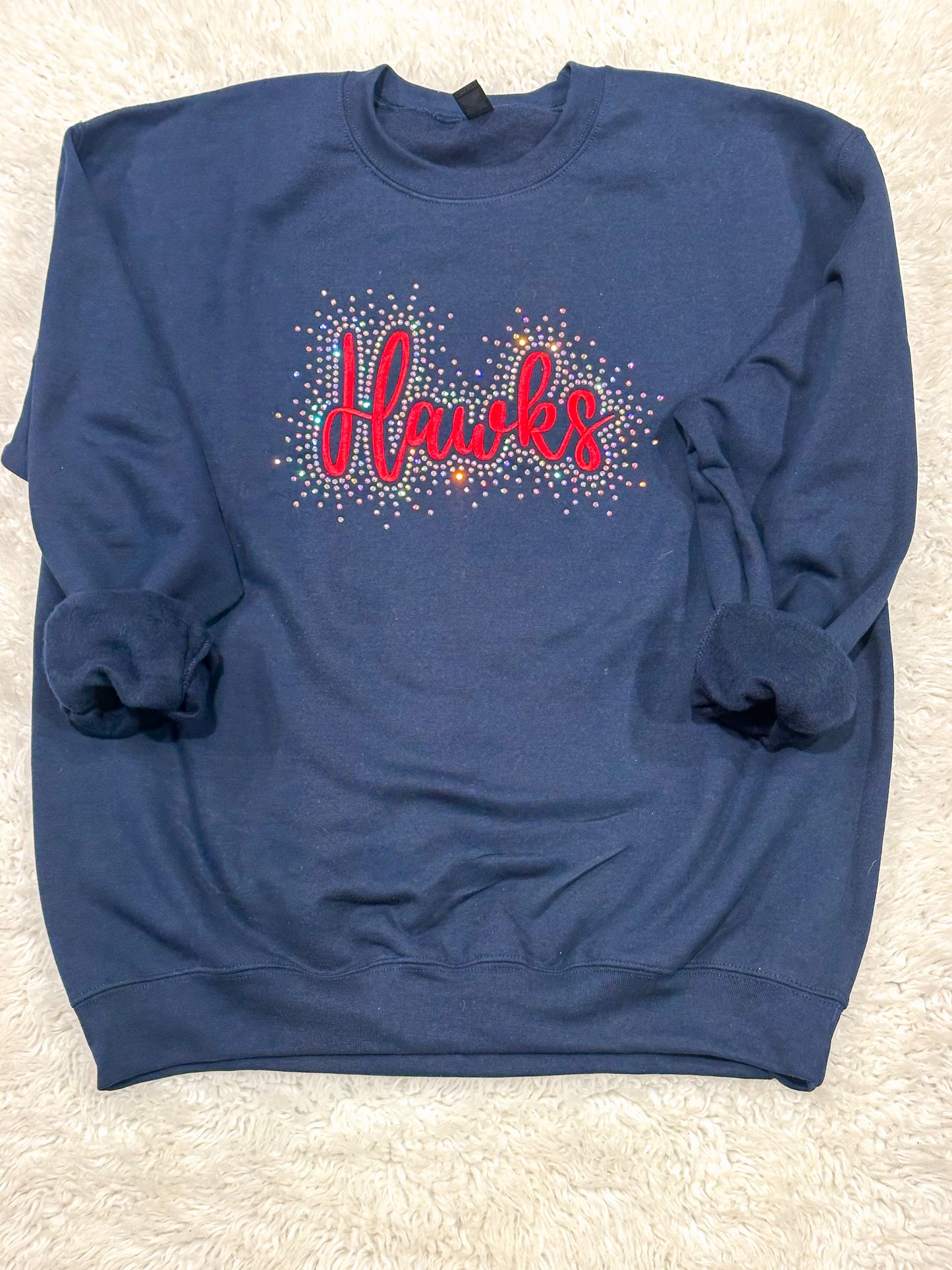 Hawks Rhinestone Embroidered Sweatshirt