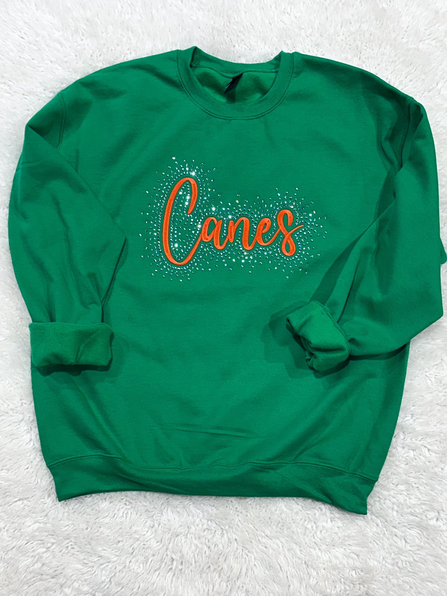 Canes Rhinestone Embroidered Sweatshirt