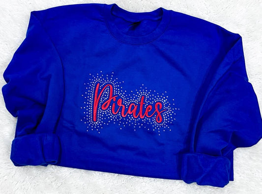 Pirates Rhinestone Embroidered Sweatshirt