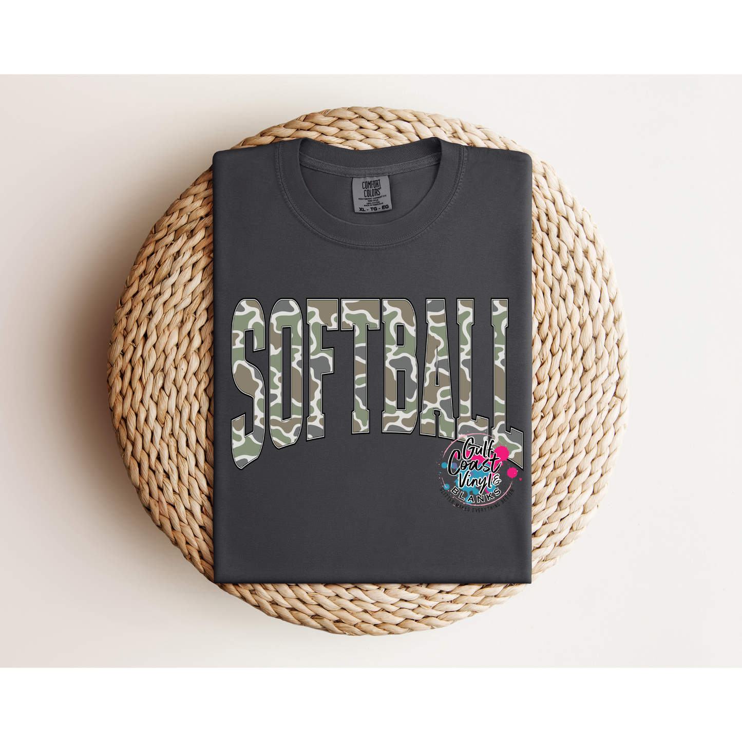 Camo Baseball - Softball T-shirt