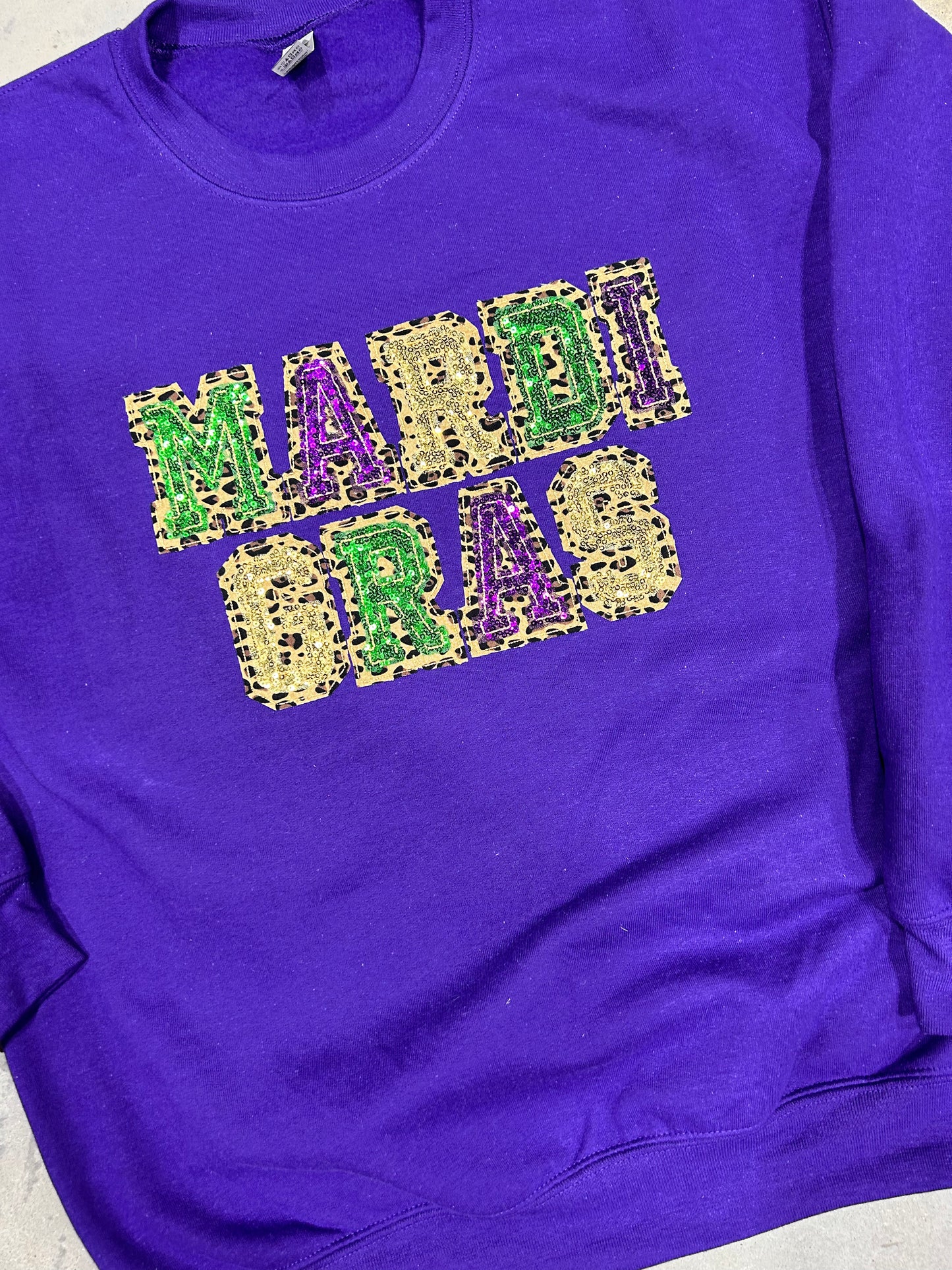 Mardi Gras Embroidered Sweatshirt