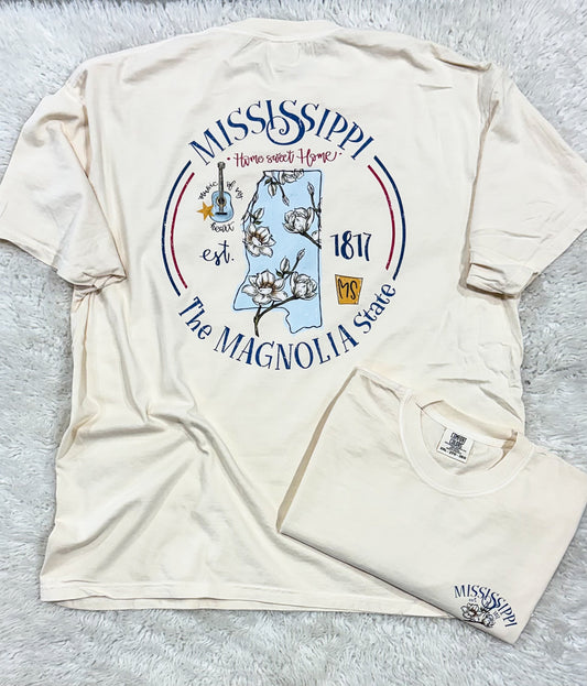 Mississippi Ivory Comfort Color T-shirt