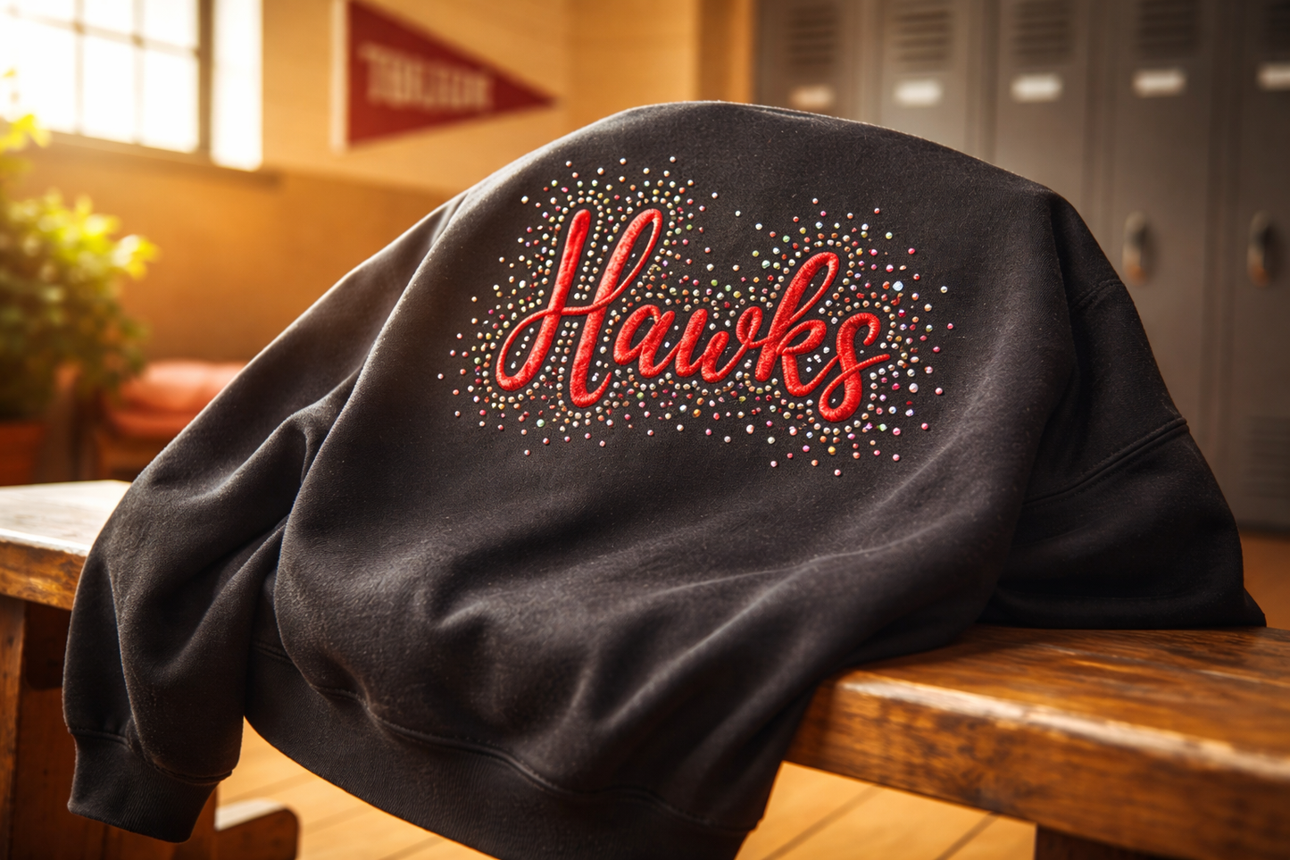 Hawks Rhinestone Embroidered Sweatshirt
