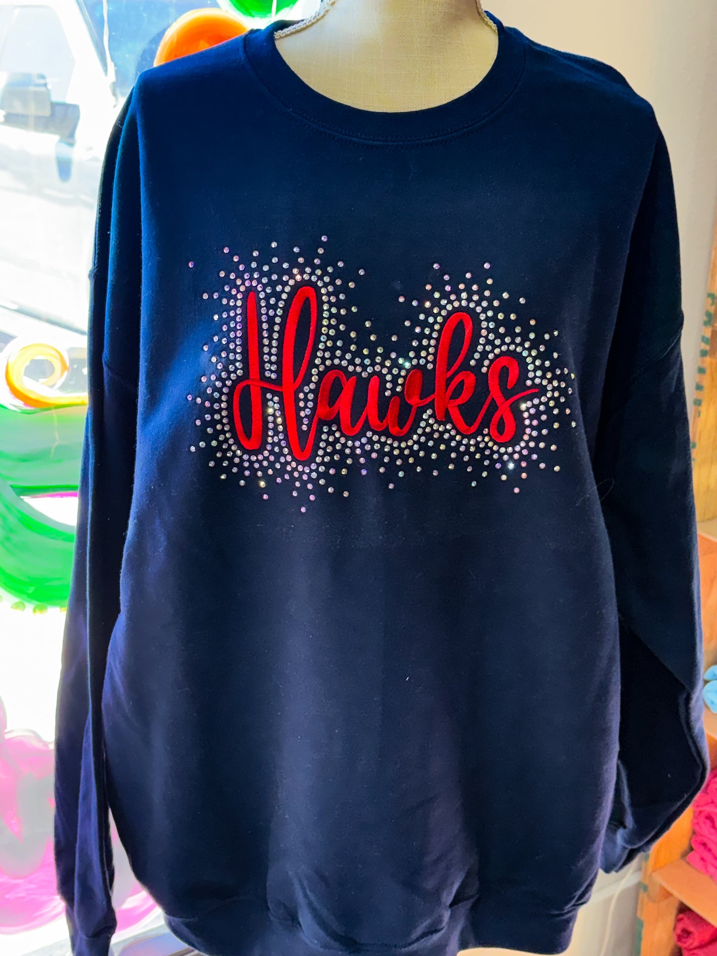 Hawks Rhinestone Embroidered Sweatshirt