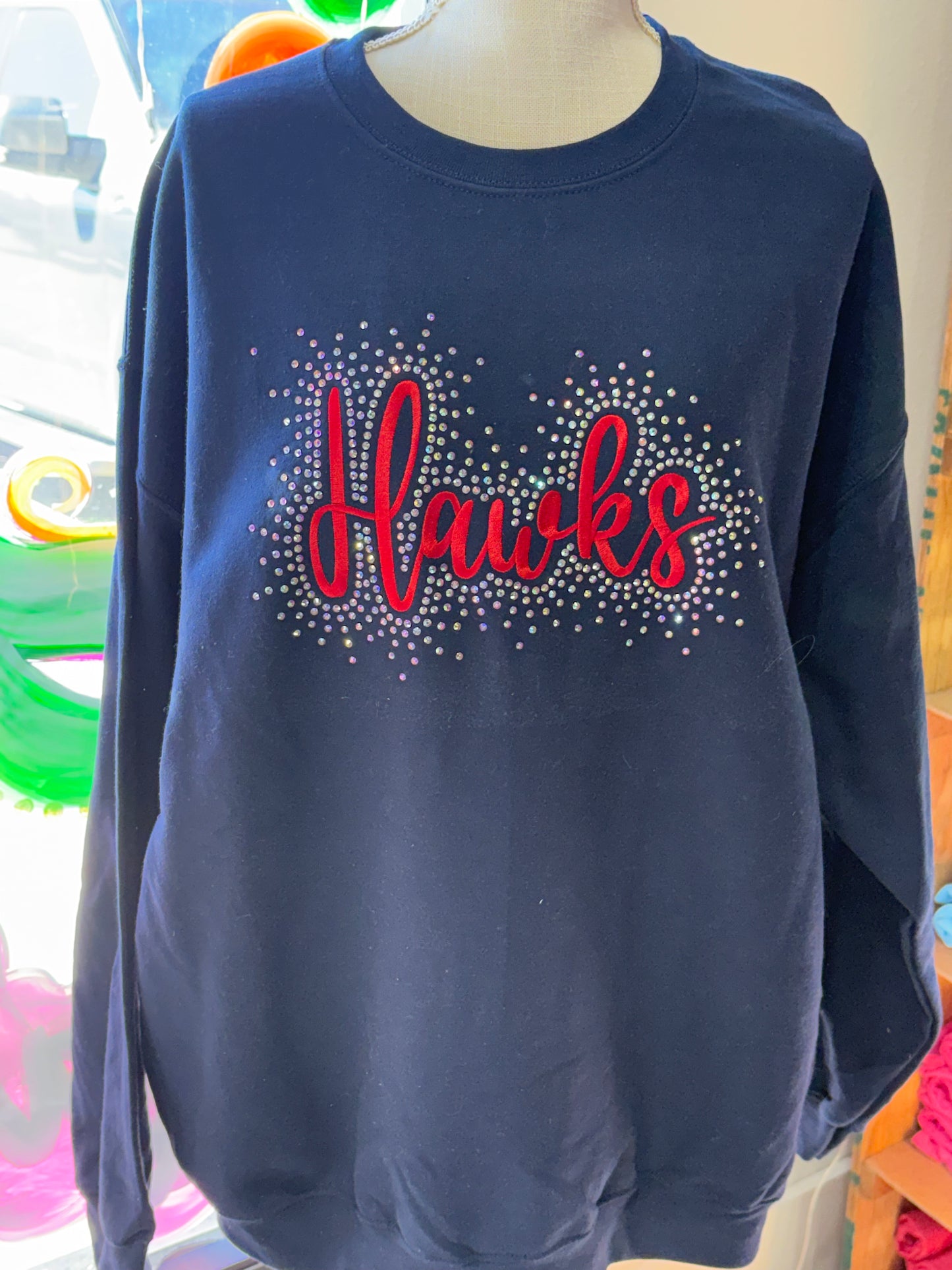 Hawks Rhinestone Embroidered Sweatshirt