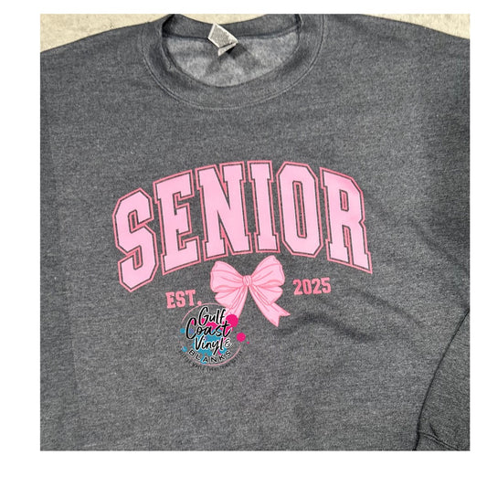 Pink Senior Bow Sweatshirt